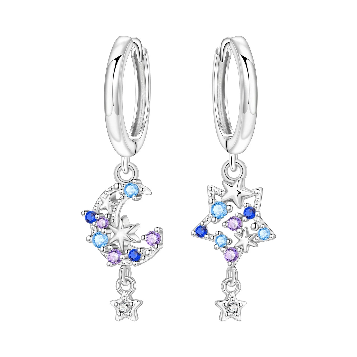 Pendientes Orstarry de Plata de Ley 925 con estrellas bri...