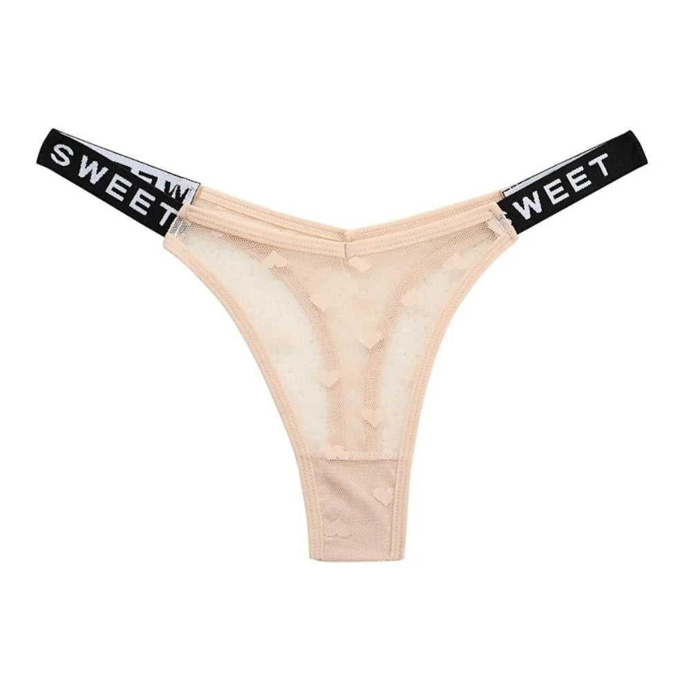 Cotton heart mesh thong from Corporación Turística, seamless design, comfortable and stylish women's underwear.