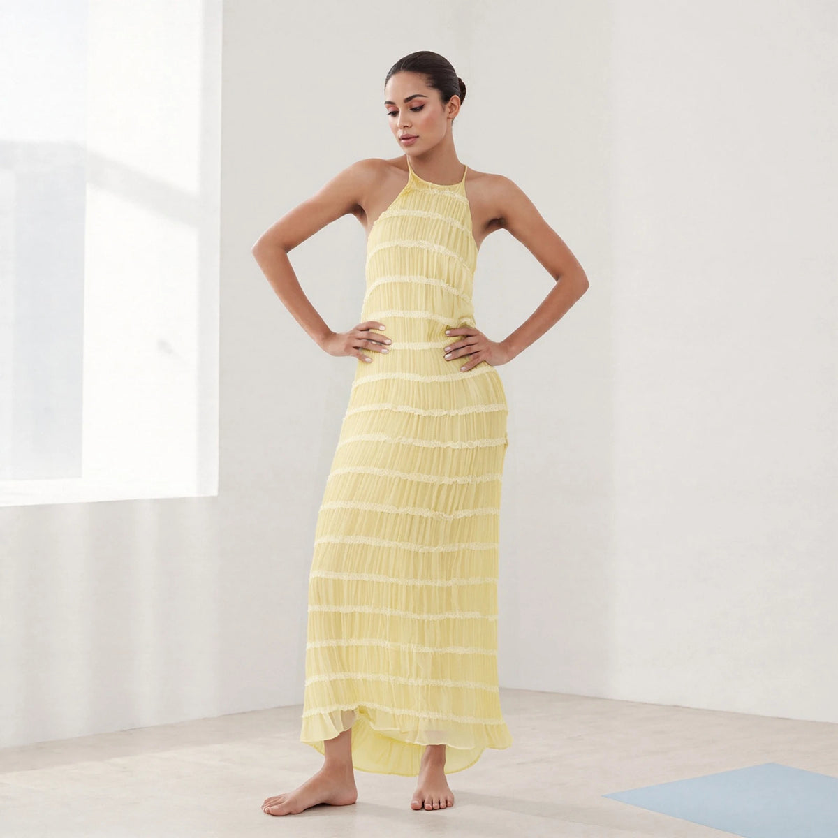 Vestido de cóctel fruncido elegante para mujer, vestido l...