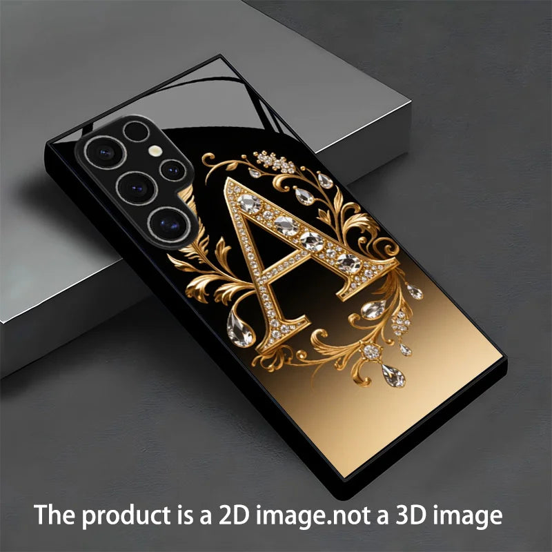 Tempered glass phone case with feather design, offering stylish protection for smartphones.