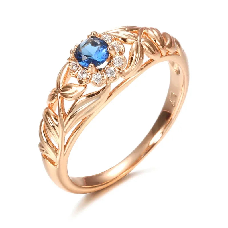 Anillo De oro auténtico De 14k con diamantes para mujer, ...