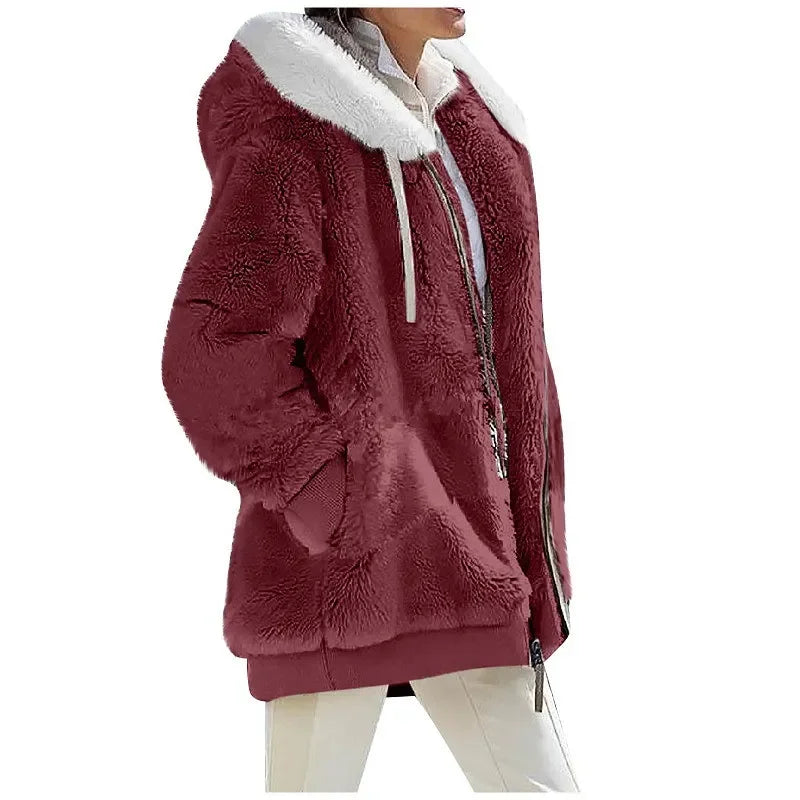Abrigo informal con capucha y cremallera para mujer, chaq...