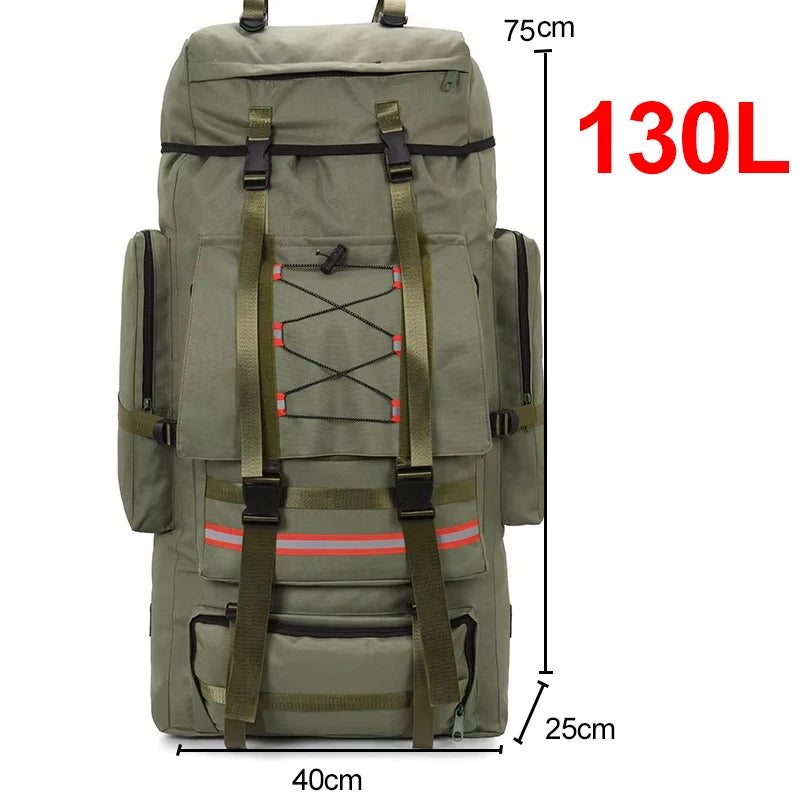 Mochila de senderismo y acampada de 130L, bolsa de equipa...