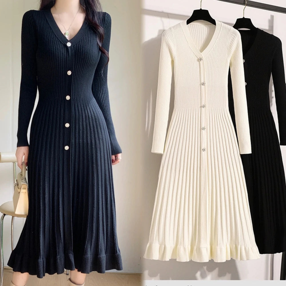 YuooMuoo 2026 Vestido Largo de Punto para Mujer Otoño Inv...