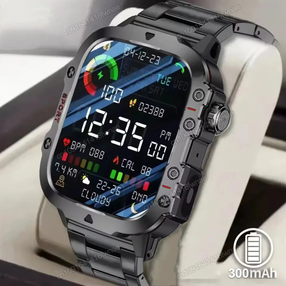 Reloj Militar 2026 Hombre: Pantalla HD 2.01", Linterna LED, Bluetooth