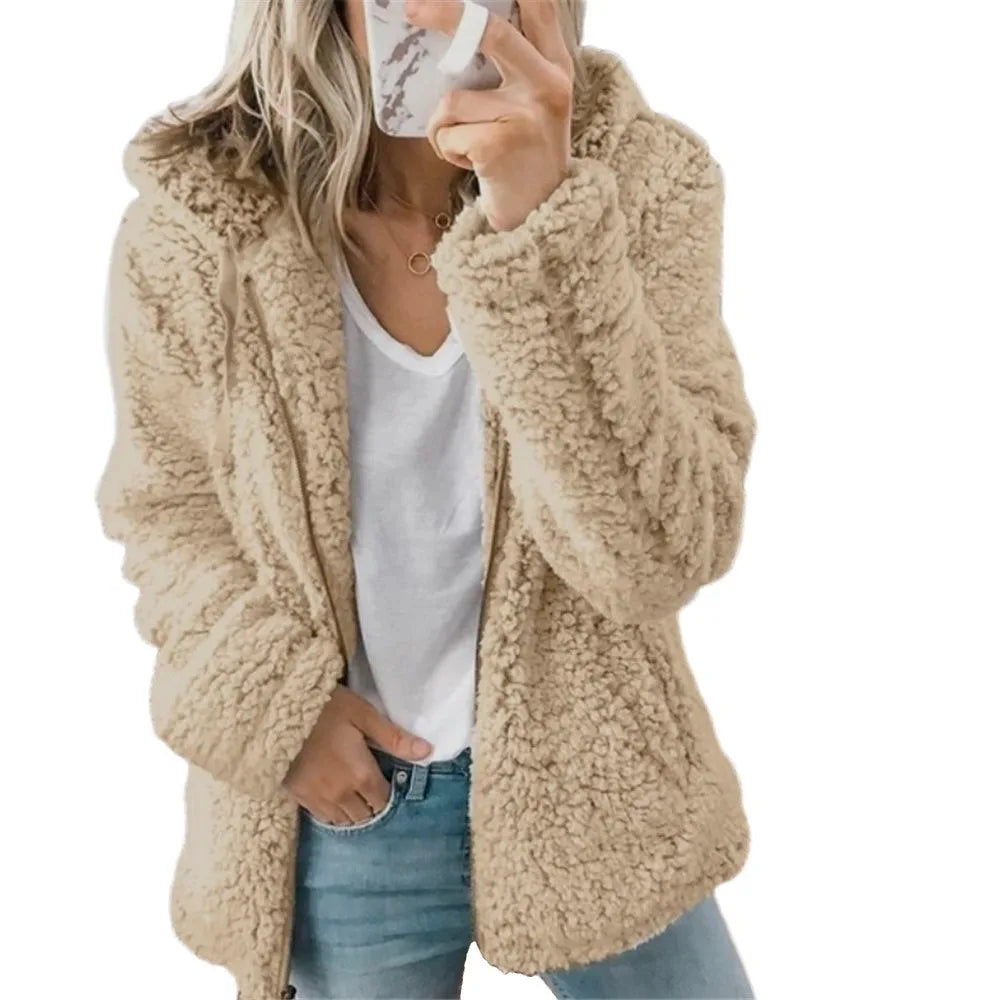 Chaqueta con capucha de Tweed de terciopelo para mujer, T...