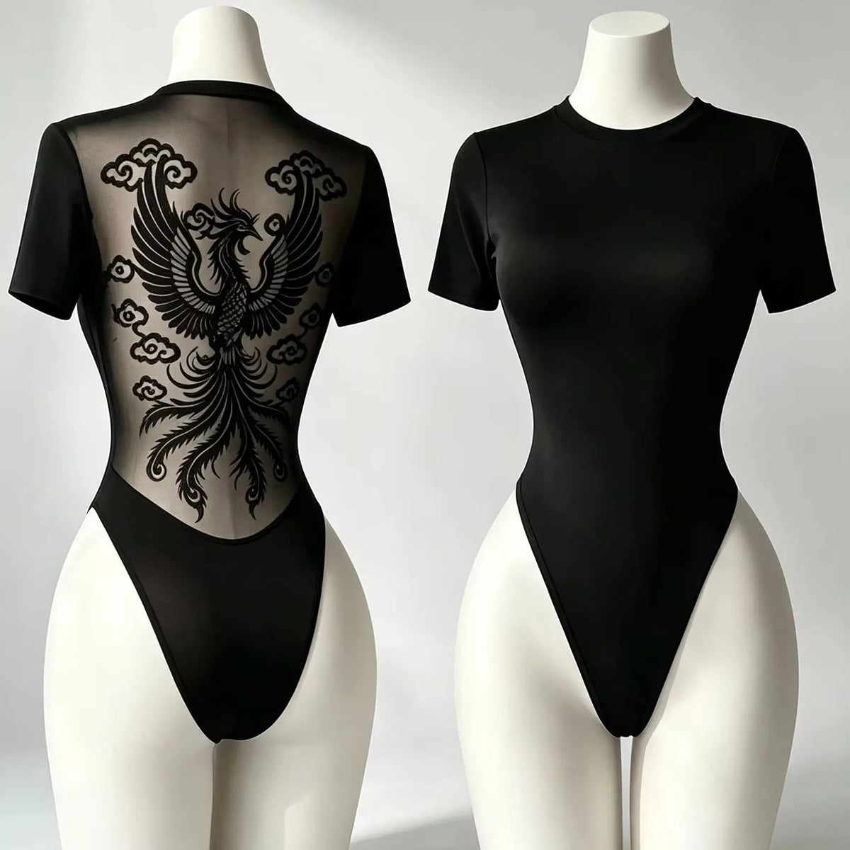 Short sleeve women's body with transparent mesh back, stylish and breathable, by Corporación Turística.