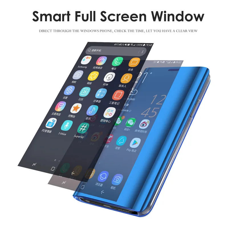 Luxury protective phone case with mirror for Samsung Galaxy A14, A34, and A54 5G, featuring elegant design and premium material.