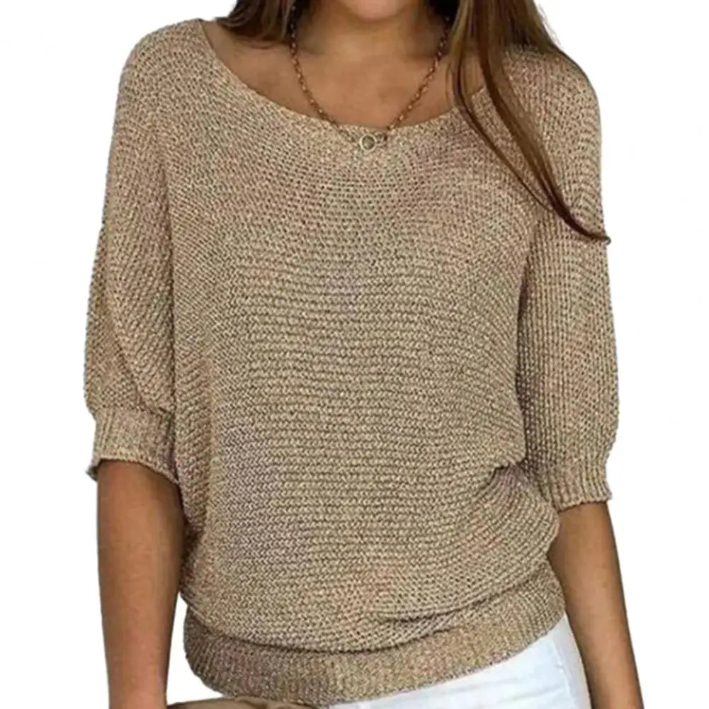 Solid-colored women's jersey sweater by Corporación Turística, showcasing a cozy, stylish knit garment for everyday wear.