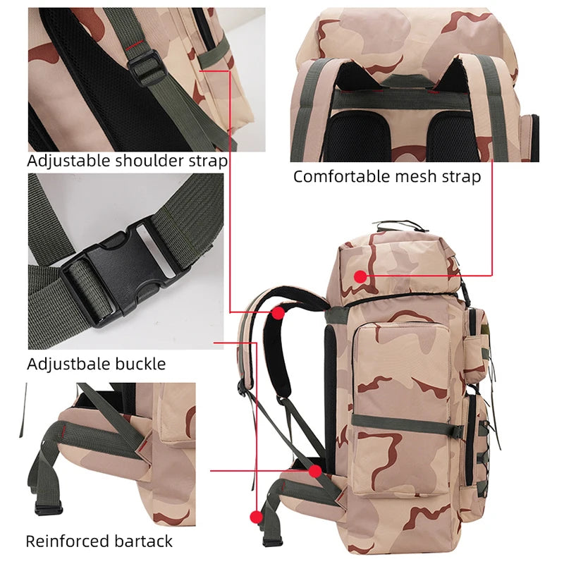 Mochila táctica para acampar y escalar, mochila grande de...