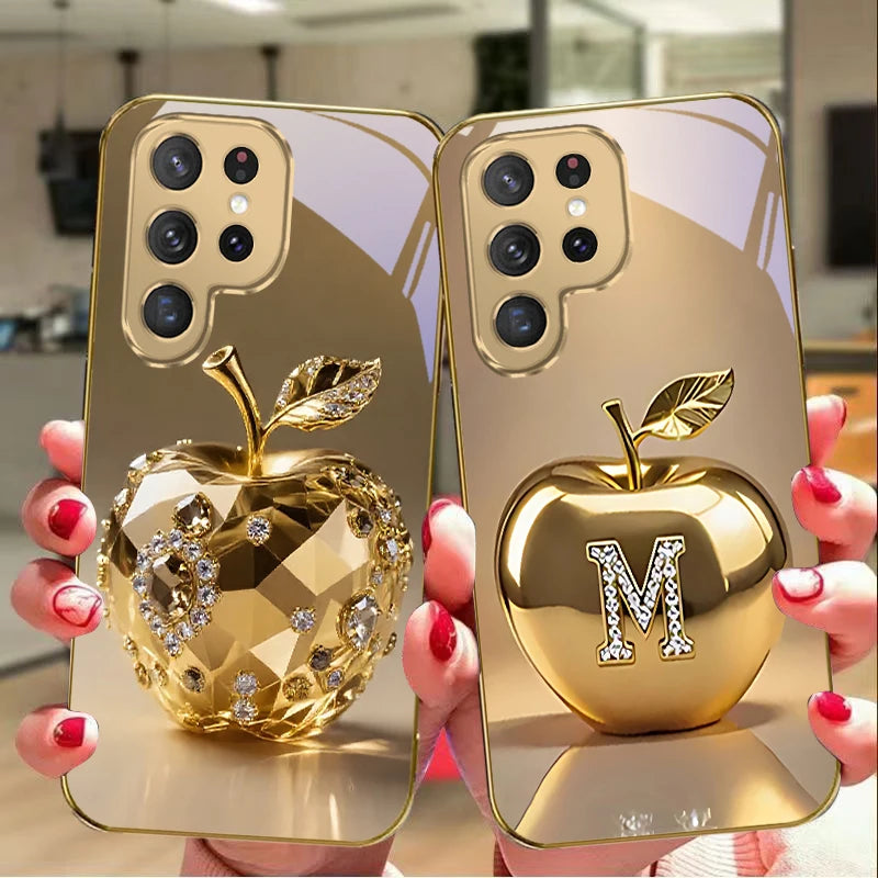 Gold dolphin phone case for Samsung Galaxy S20 FE, S21 Plus, S22, and S23 by Corporación Turística, featuring a decorative dolphin design.