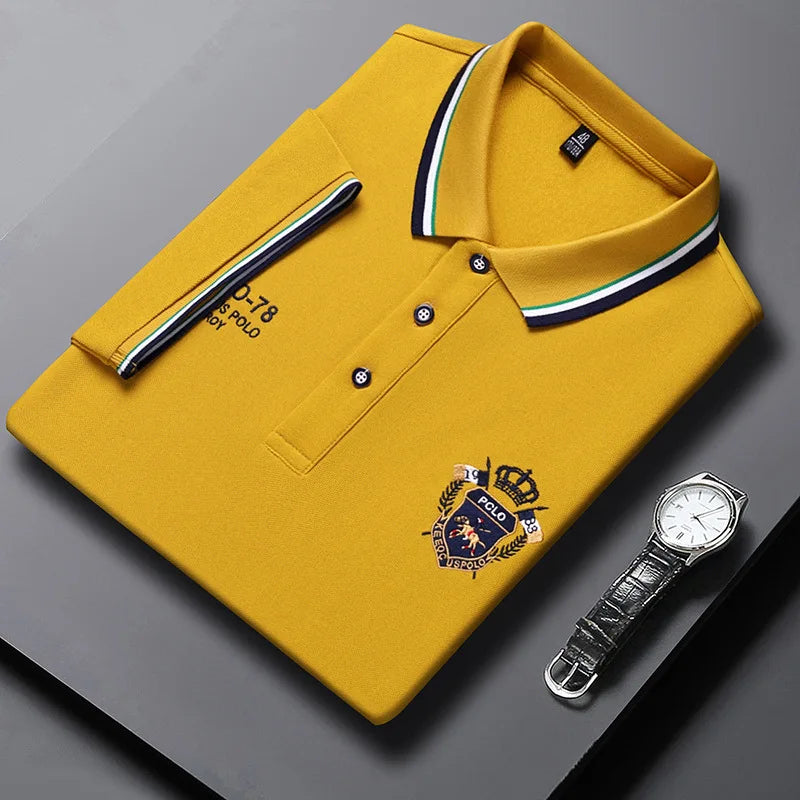 Polo Algodón Bordado Hombre: Estilo Casual Verano Transpirable
