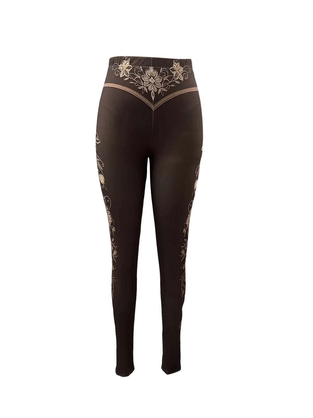 Medium waist women's leggings from Corporación Turística, lined with soft interior fabric, shown on a model.