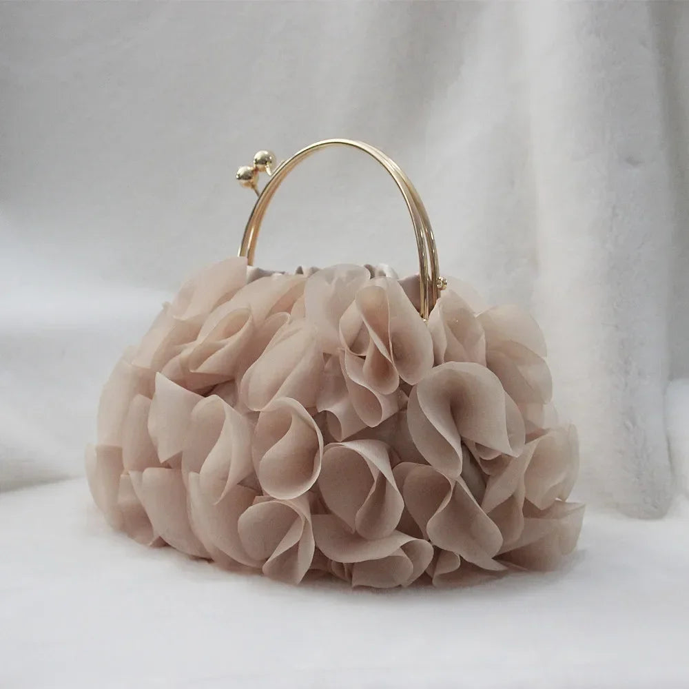 Bolso de mano de satén Floral de lujo para mujer, bolsa d...