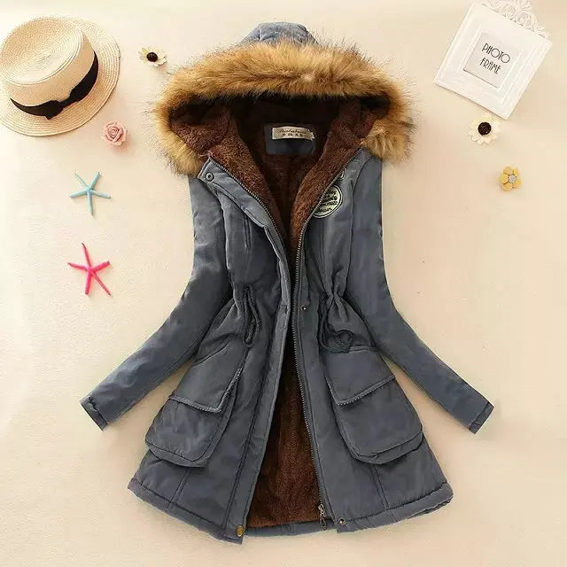 Chaqueta de algodón para mujer, Abrigo ajustado informal ...