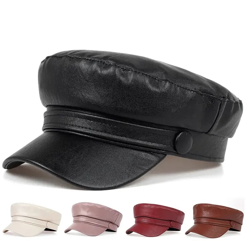 Gorra Cuero Sintético Hip Hop Casual Adulto Primavera Otoño - Corporación Turística