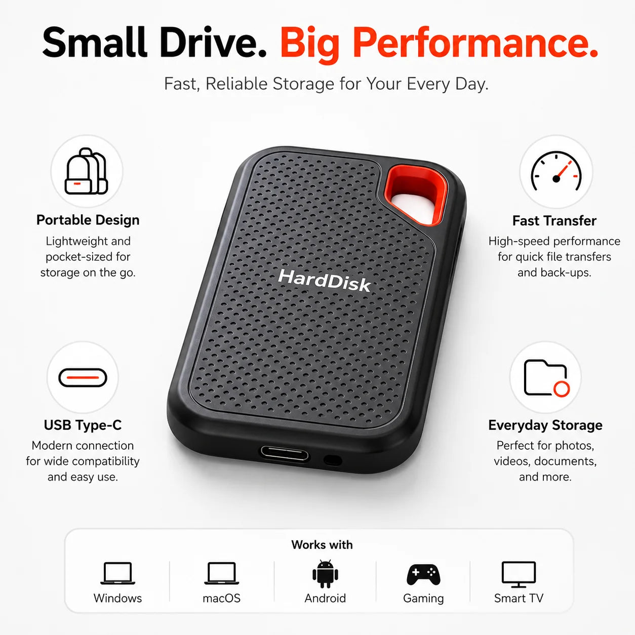 SSD Externo 1TB USB 3.1 Portátil - Alta Velocidad para PC/Mac