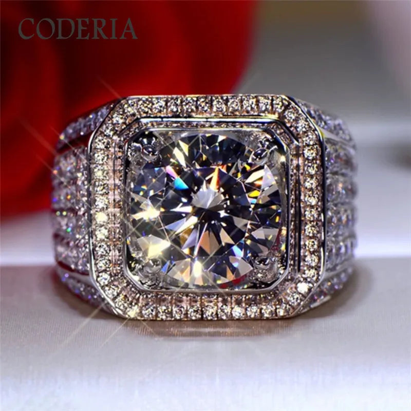 VVS1-Anillo de Plata de Ley 925 para hombre, sortija de m...