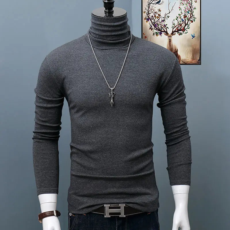 Camiseta clásica de cuello alto para otoño e invierno par...