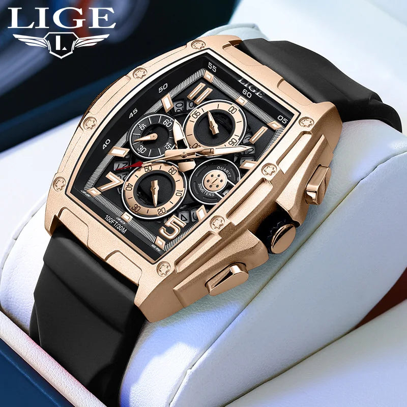 Reloj de Cuarzo LIGE 2026 para Hombre, Esfera Cuadrada To...