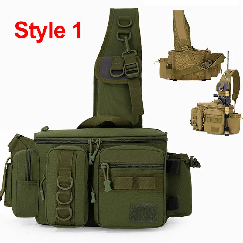 Mochila de aparejos de pesca para hombre, bolsa de almace...