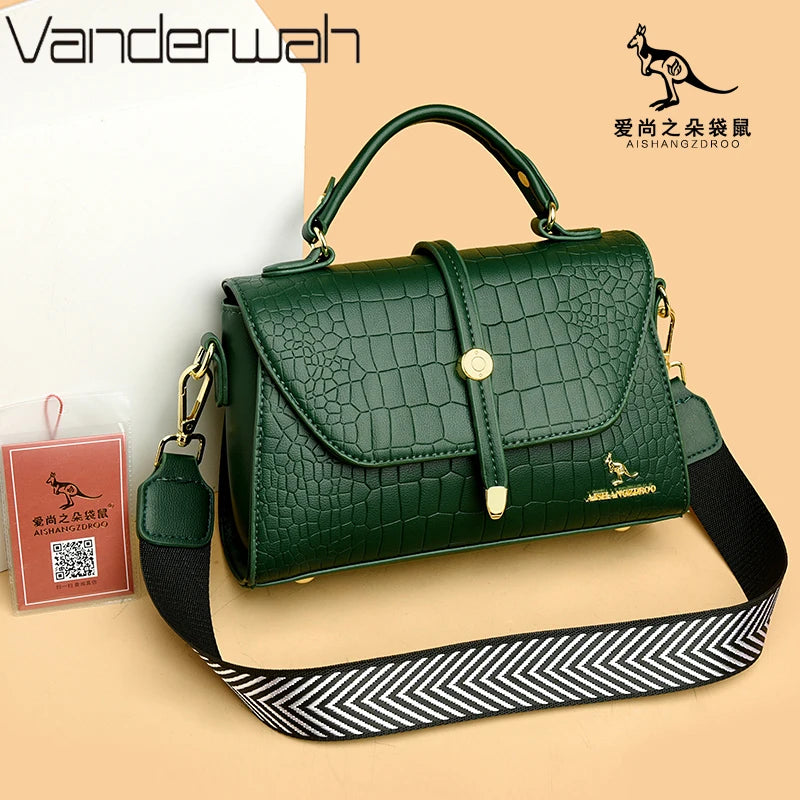 Crocodile leather crossbody bag in 2024 design by Corporación Turística, featuring a sleek, structured shape and premium craftsmanship.