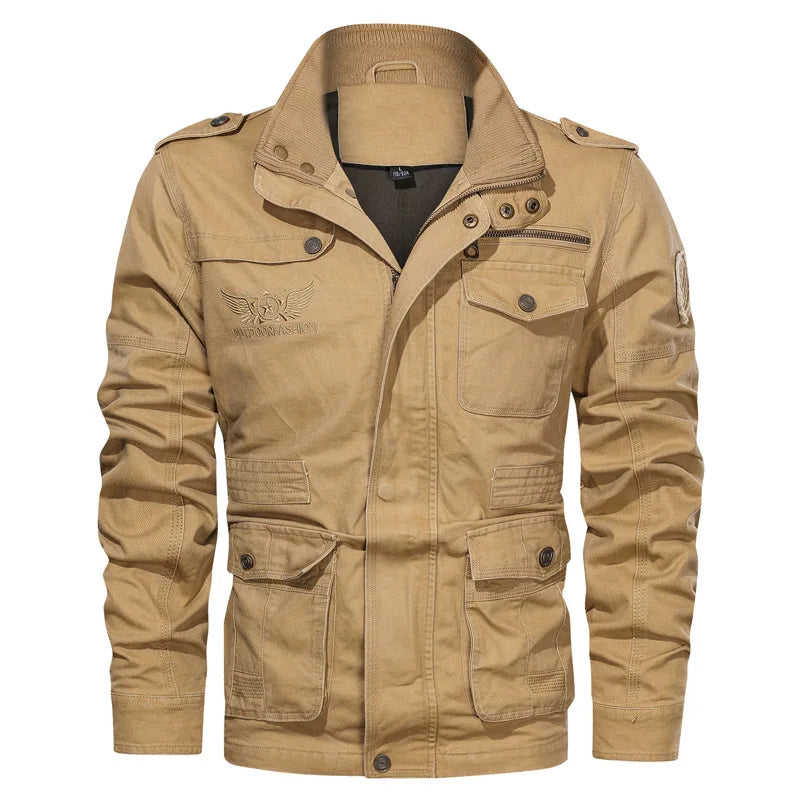 Chaquetas Cargo Hombre Algodón Casual - Bolsillos Múltiples