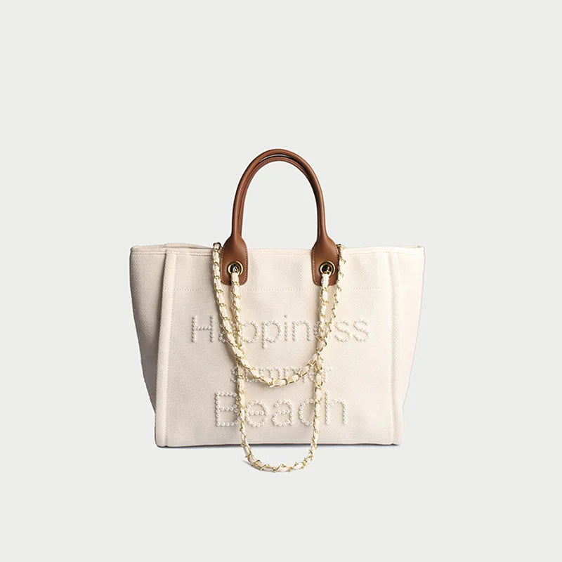 Bolso grande de lona para mujer, bolsa de hombro de cuero...
