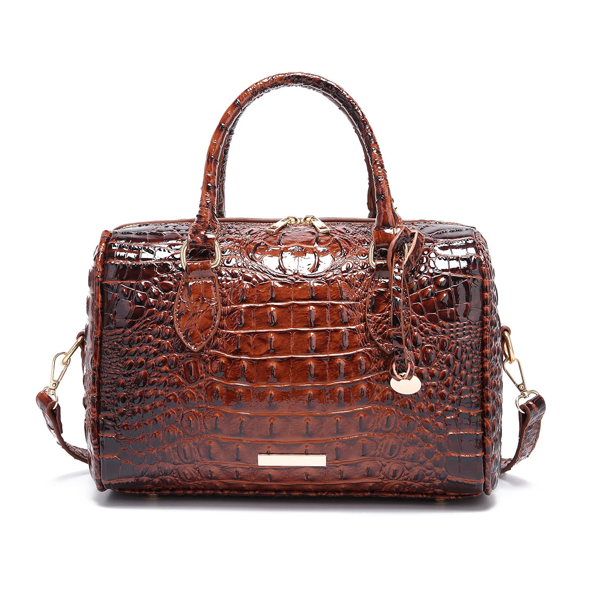 Bolso de lona con relieve degradado y asa superior, con c...