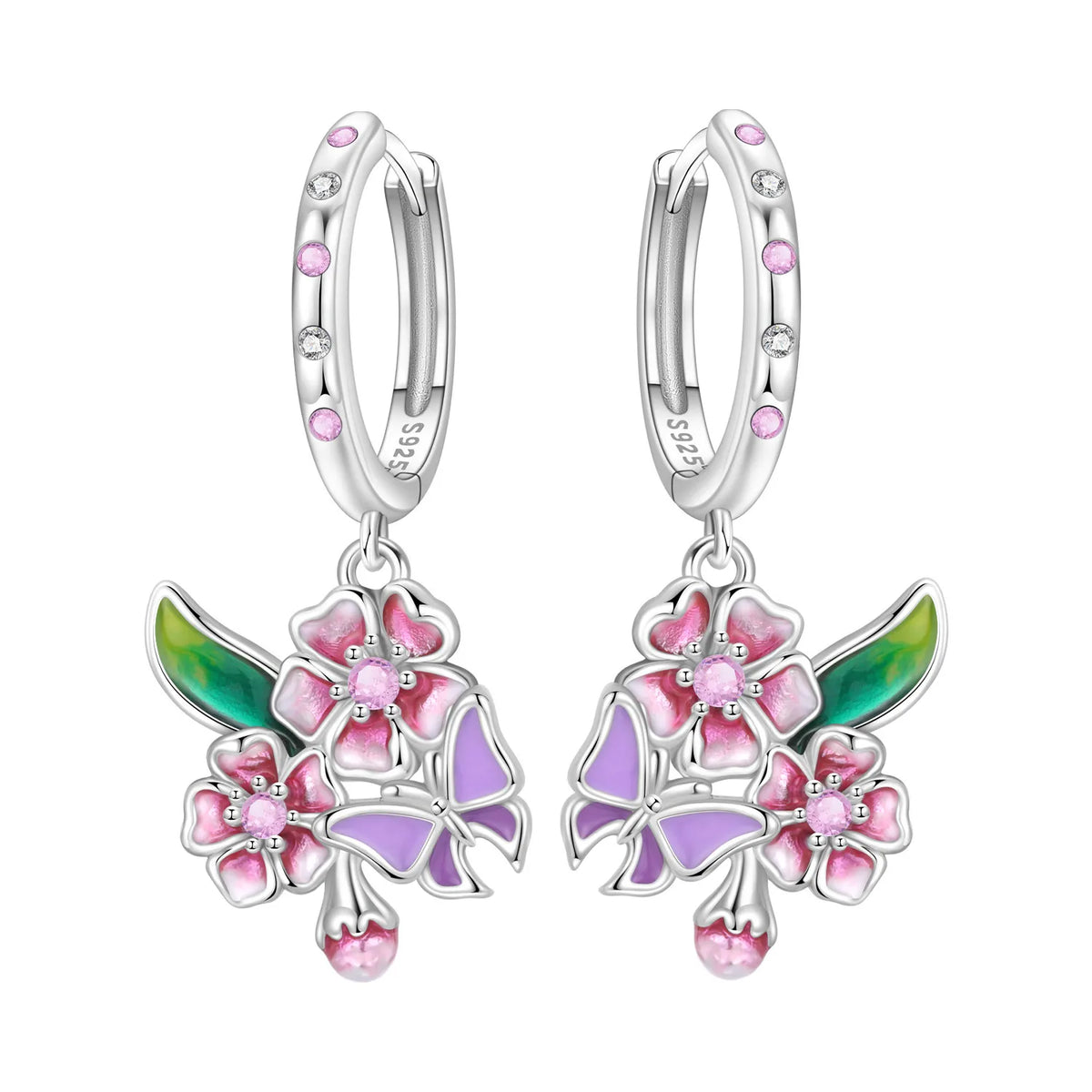 Orstarry Original Plata de Ley 925 pendientes de flor de ...