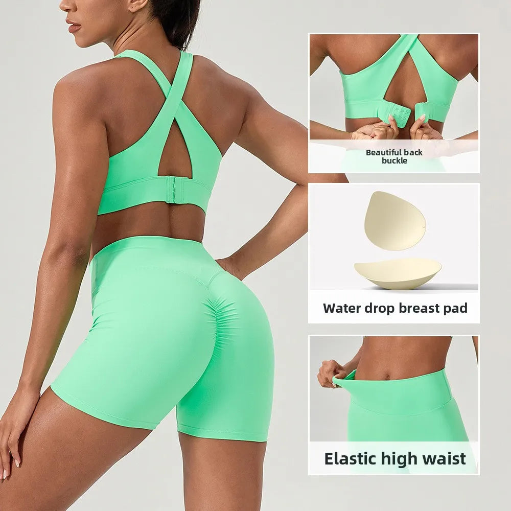 Conjunto de Yoga Naked: Sujetador Deportivo Sexy con Dise...
