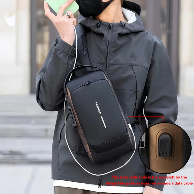 Bolso de pecho antirrobo para hombre, mochila moderna par...