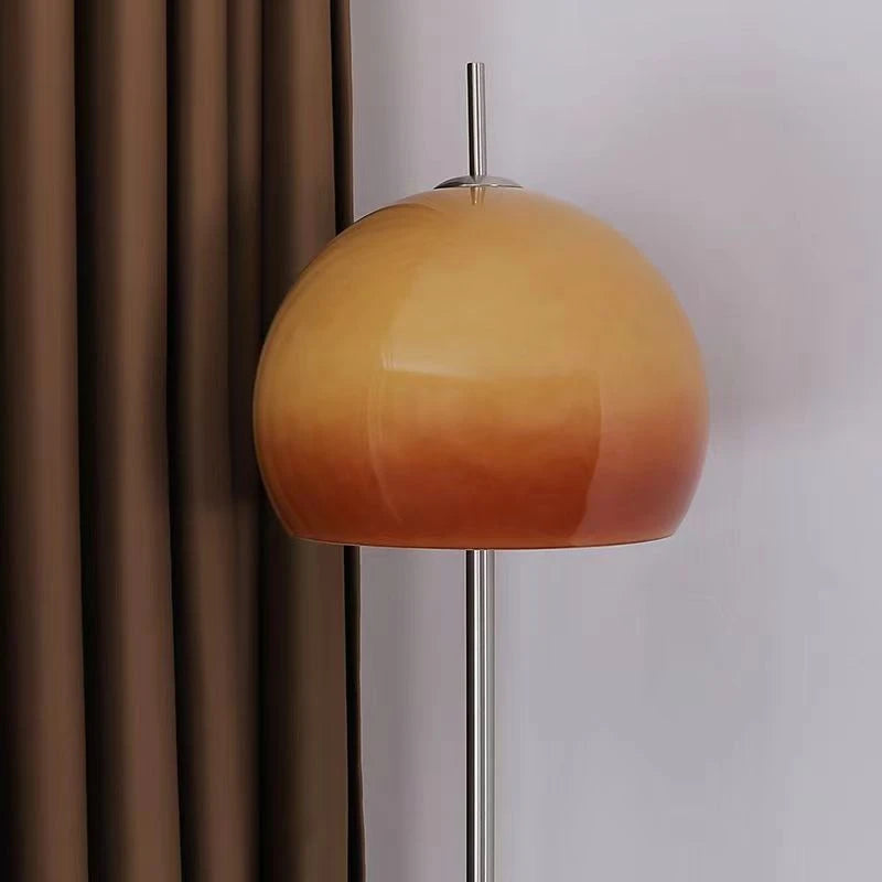 Lámpara de pie retro de cristal naranja con LED, estilo h...