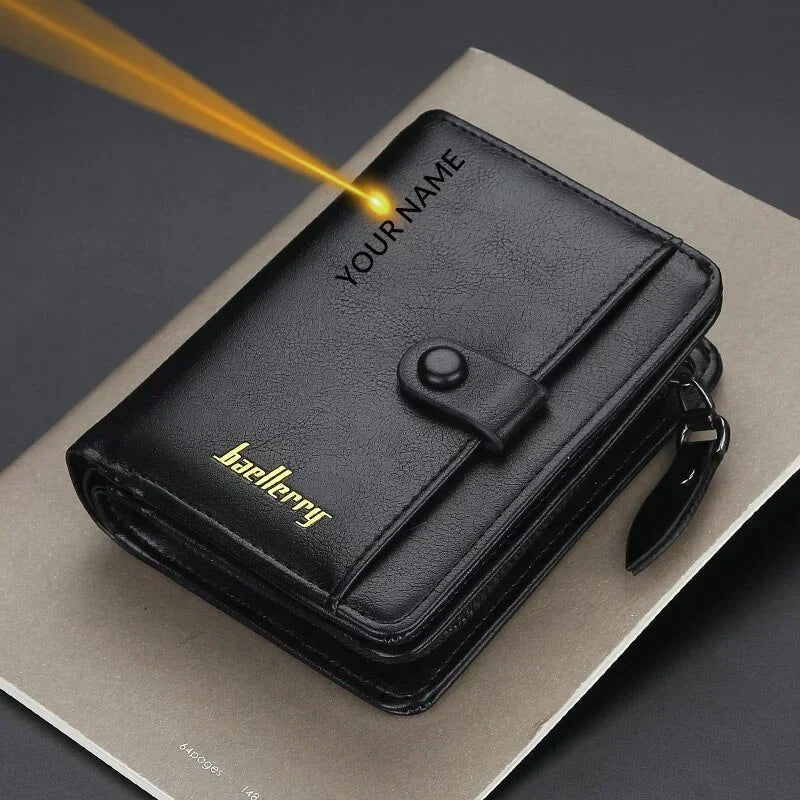 Carteras cortas personalizadas con nombre grabado de alta...