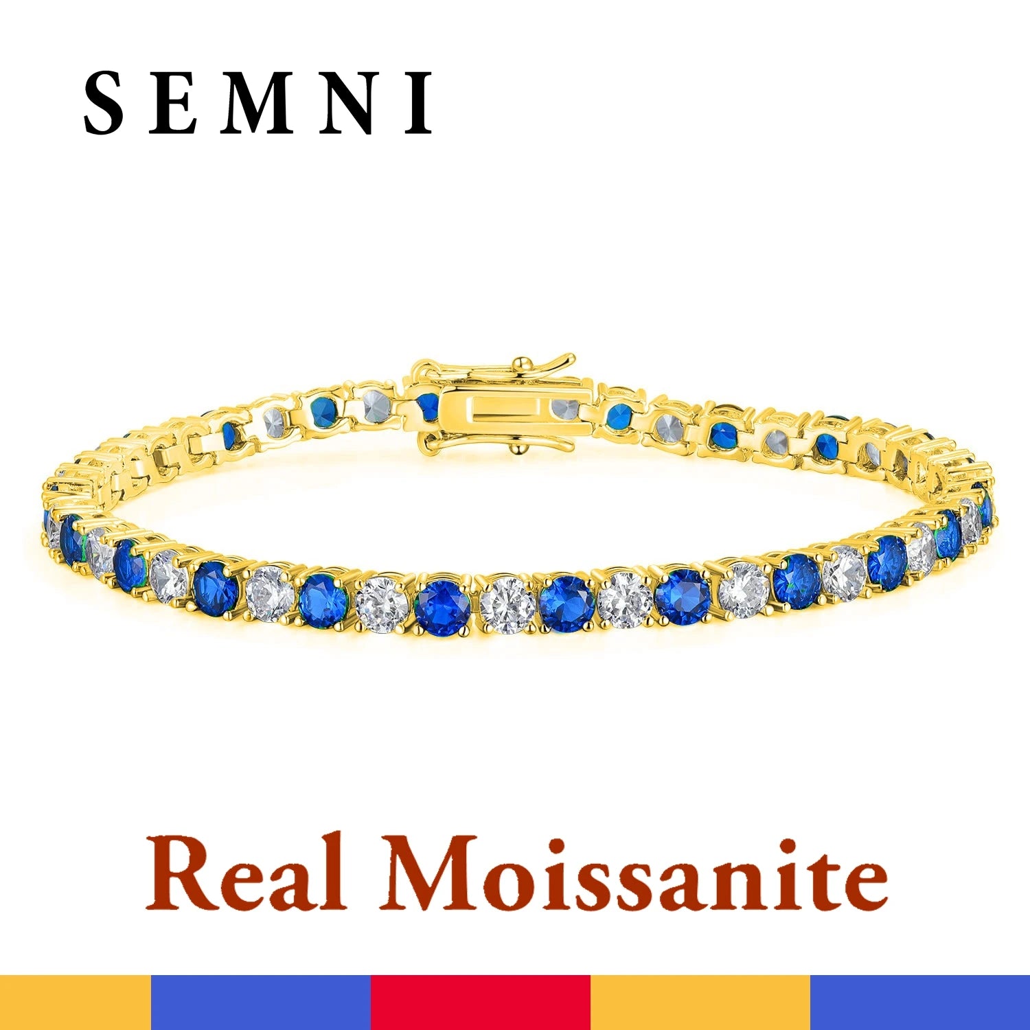 SEMNI-collar de tenis con diamantes de moissanita para ho...