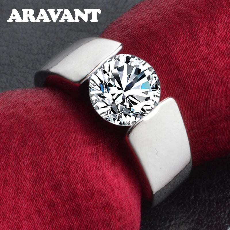 Aravant-Anillo de plata de primera ley y circón para muje...