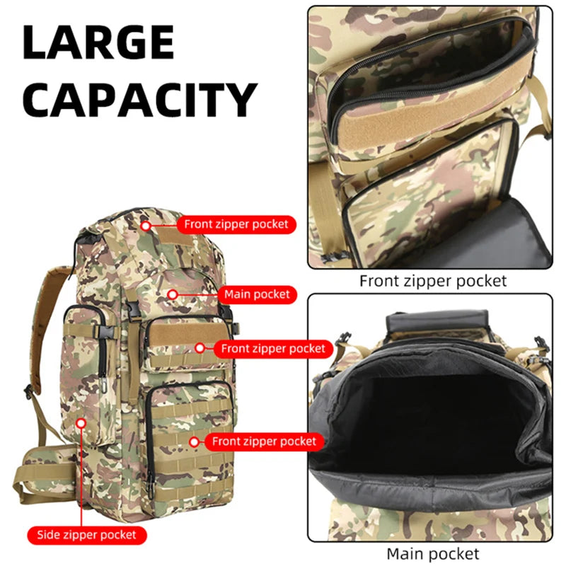 Mochila táctica para escalada, Camping, senderismo, cicli...