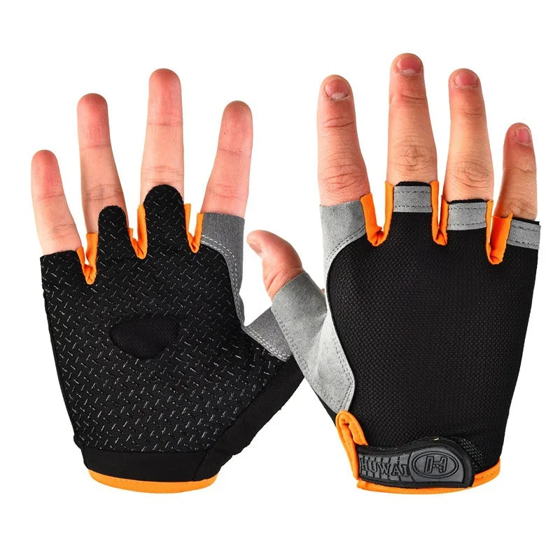 Guantes Deportivos Transpirables Antideslizantes y Antitranspirantes para Ciclismo al Aire Libre, de Medio Dedo, para Hombre y Mujer, con Protección Contra Impactos - Corporación Turística