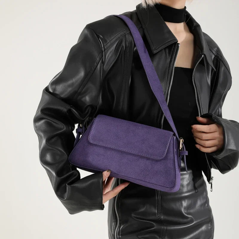 Bolsos de un solo hombro morados de lujo para mujer, bols...