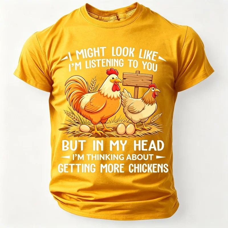 Men's short-sleeve T-shirt from Corporación Turística featuring a fun and colorful graphic design on the front.