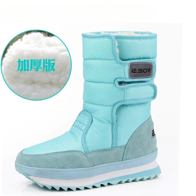 Botas de nieve gruesas de invierno para mujer, botas cáli...
