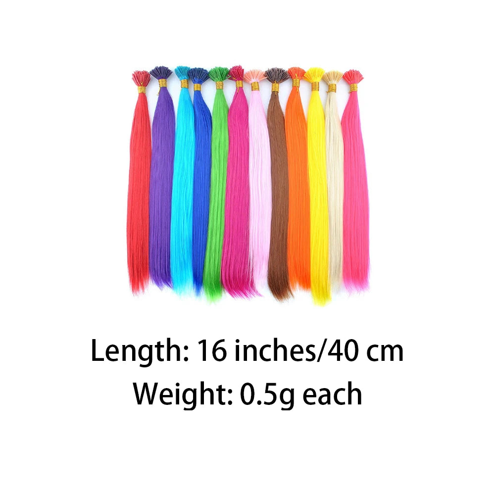 Extensiones de cabello sintético de color I-Tip Stick, pe...