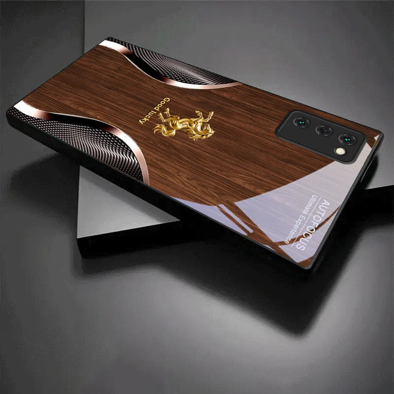 Black crystal Fortune Golden Steed phone case for Samsung Galaxy S8, featuring intricate design and durable protection from Corporación Turística.