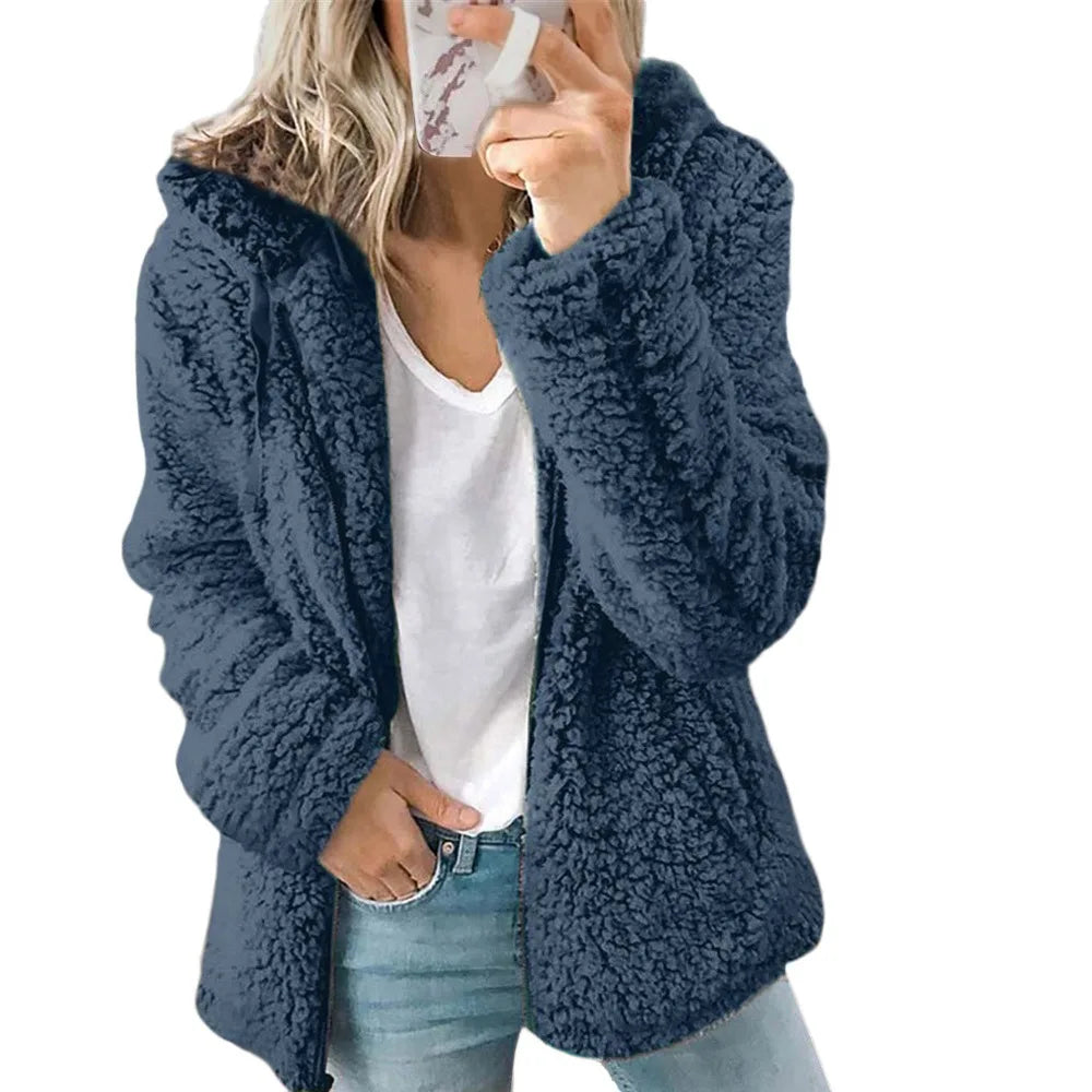Chaqueta con capucha de Tweed de terciopelo para mujer, T...