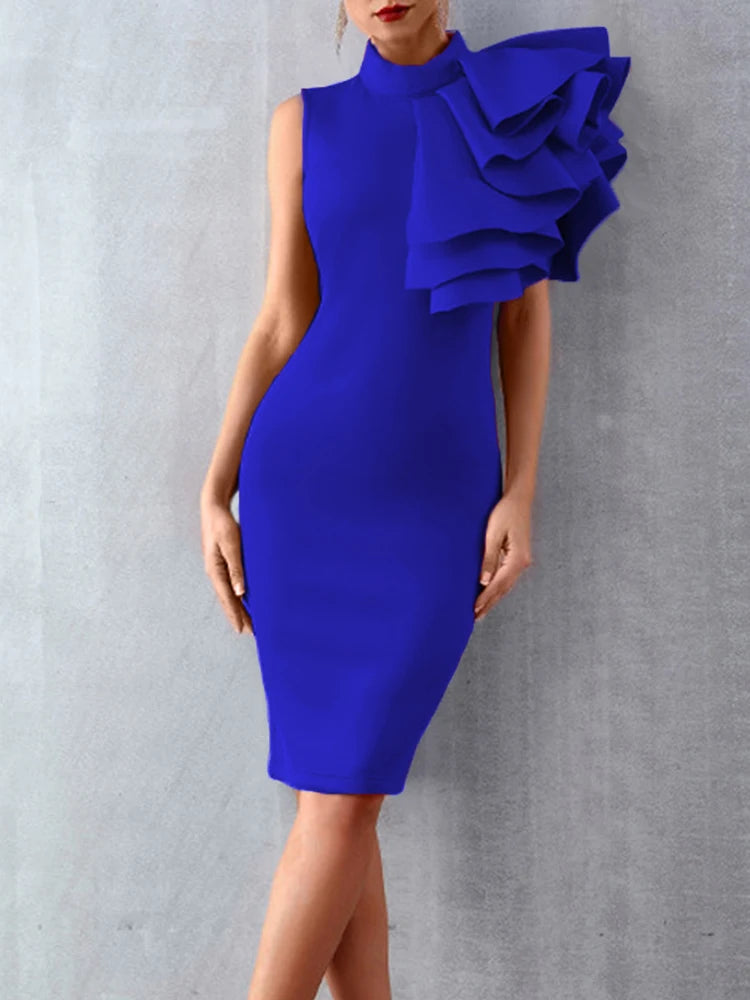 Primavera Verano moda ceñido al cuerpo vestido sin mangas...