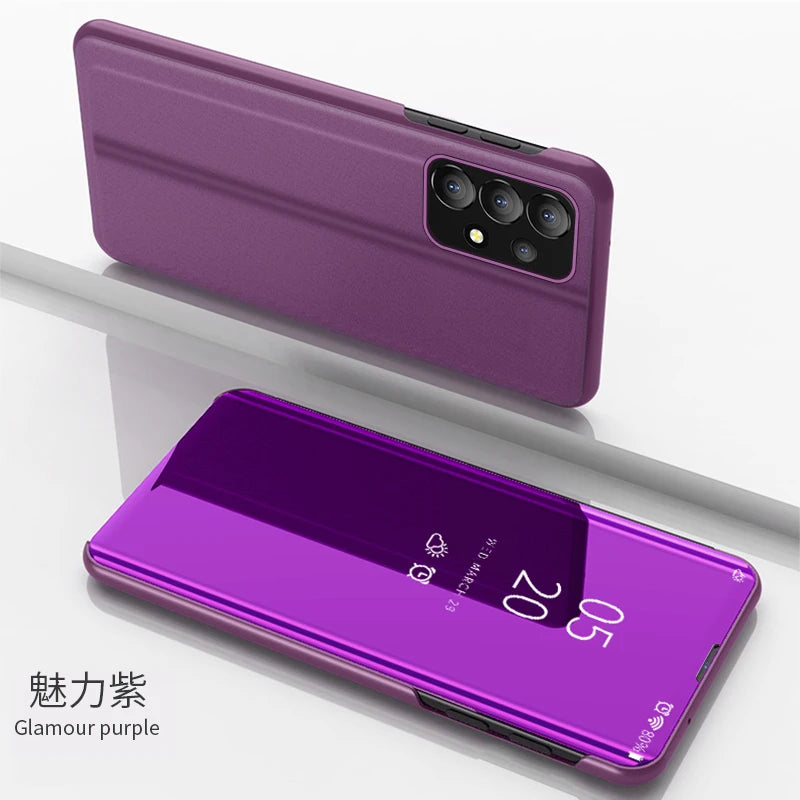 Luxury Samsung Galaxy A14 A34 A54 5G phone case with mirror design by Corporación Turística, featuring a sleek, stylish exterior.