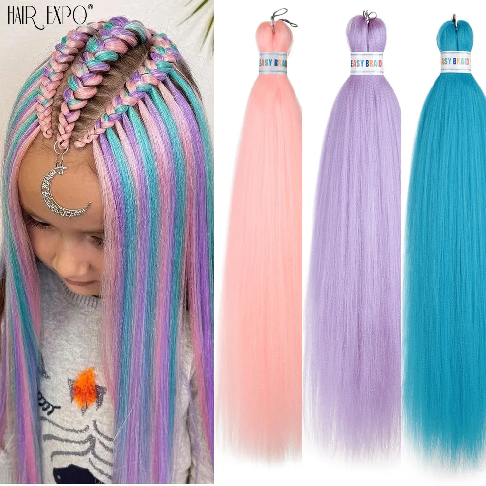 Trenzas fáciles de 26 pulgadas, extensiones de cabello tr...