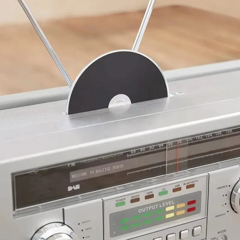 Radio Retro GPO Brooklyn |   Reproductor de Casetes, Reproductor de CD, Altavoz Bluetooth, Radio FM, Sistema Estéreo Portátil