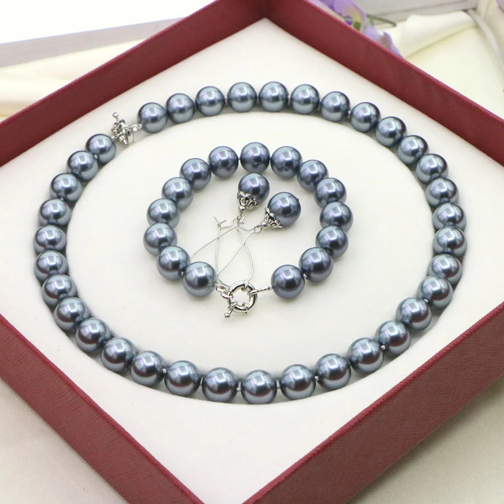 Conjunto de collar y pulsera con cuentas redondas de conc...