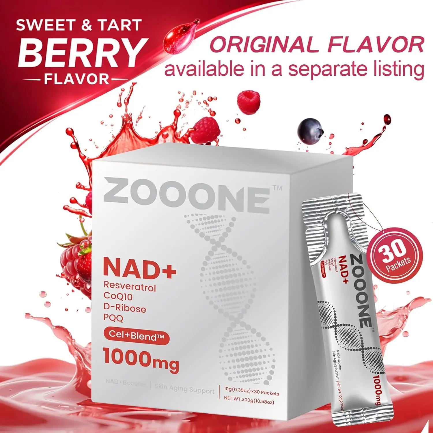 Suplemento NAD+ zooone con Resveratrol, líquido diseñado ...